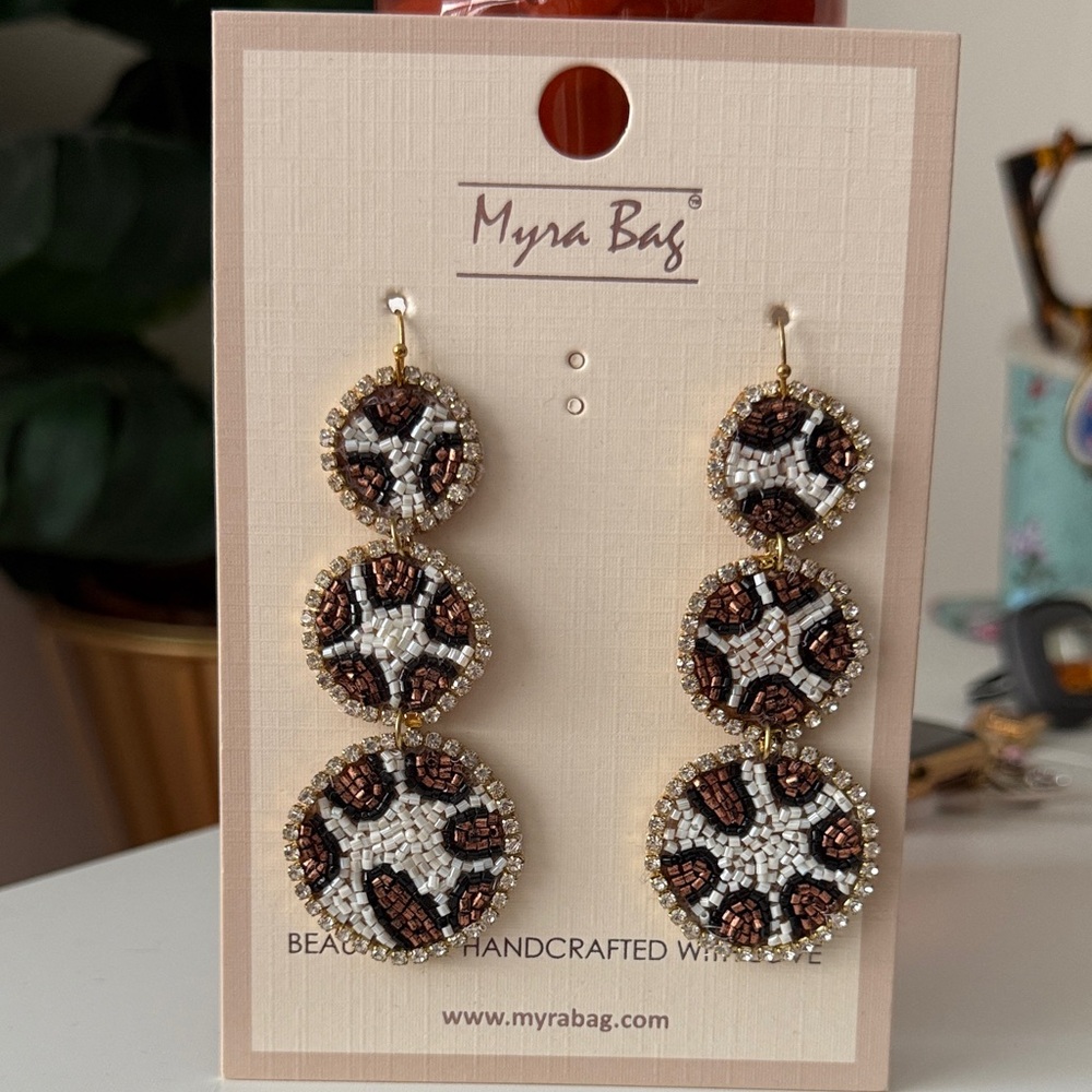 Myra Bag Leopard Print Beaded Earrings